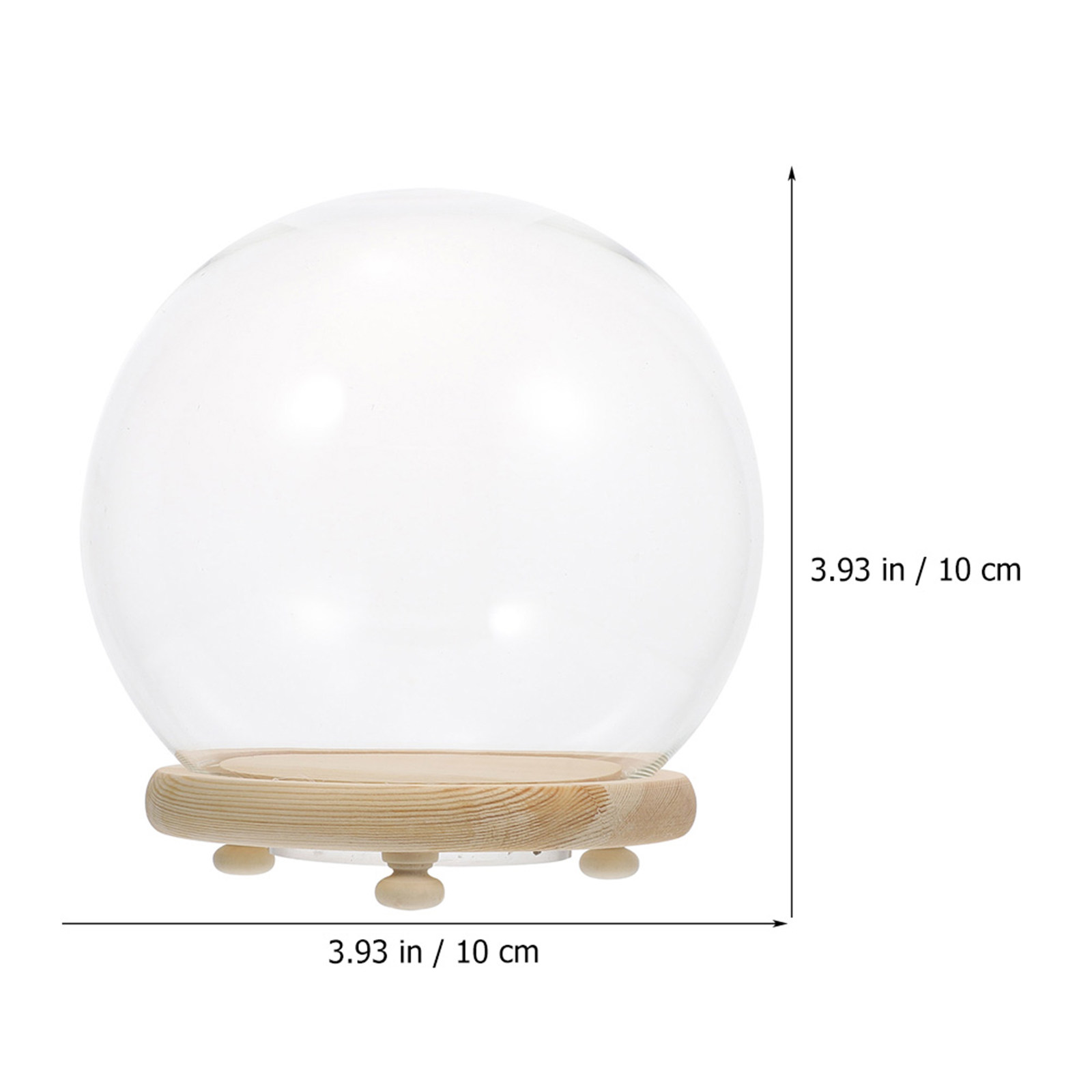 Şeffaf Cam Kubbeli, Ahşap Taba - Plastic Dome Clear incelemesi ve fiyatı